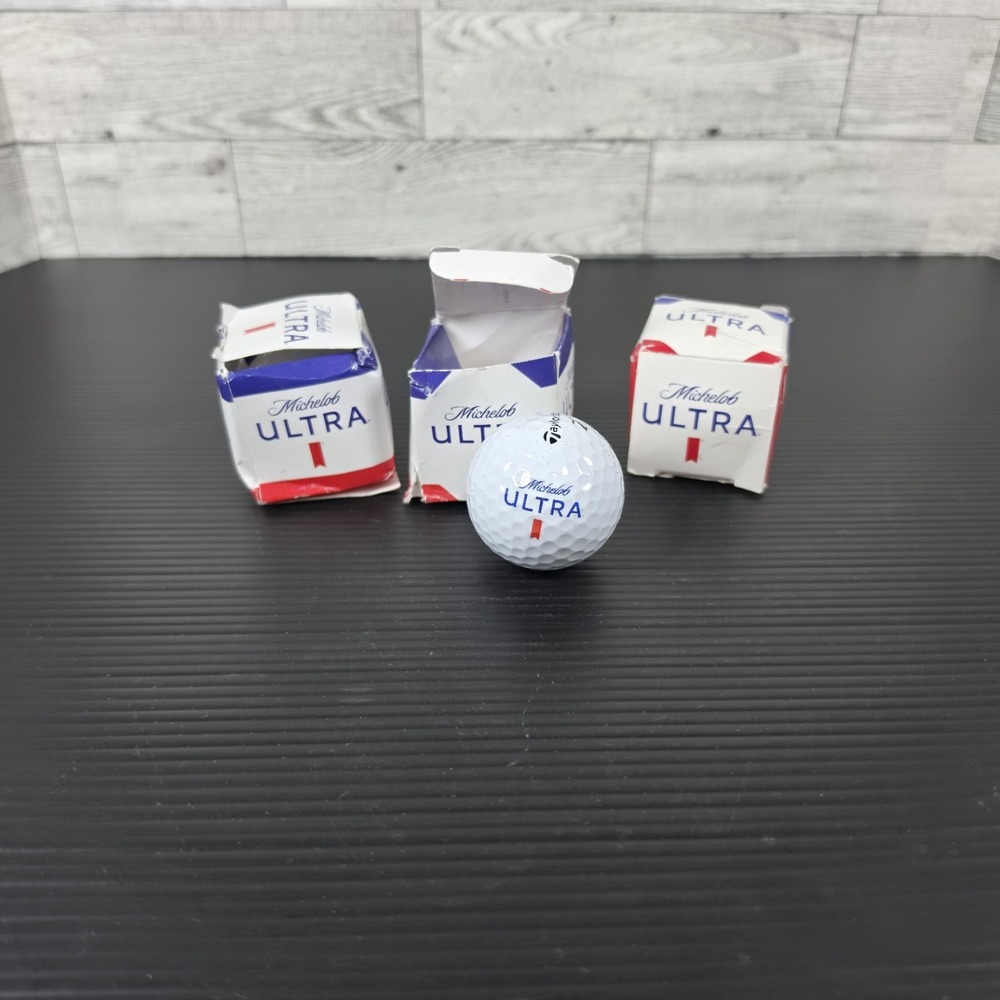 Michelob Ultra TaylorMade themed novelty golf balls lot of 3